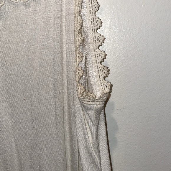 White Tank Top with Lace Trimmed Straps - Picture 7 of 7